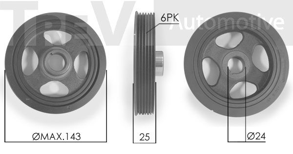 TREVI AUTOMOTIVE Piedziņas skriemelis, Kloķvārpsta PC1133